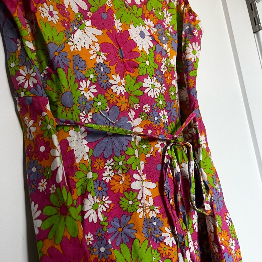 Peppermayo Pink Floral Mini Dress with Green and Purple Accents - Picture 9 of 9